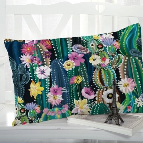 1pc Pillow cover Pillow case Luxury Bedding Pillowcase Pillowcovers decorative Customizable size 3D Print Nordic Cactus flower