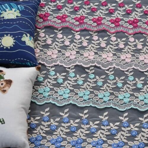 10cm embroidery flower gauze lace embroidery lace trim DIY manual material High-quality Net yarn lace