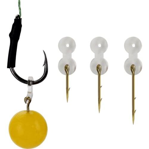 12pcs Metal Bait Spike Carp Fishing Accessories Mini Fishing Hook Bait Sting Boilies Pin with Rubber Carp Feeder Fish Tackle