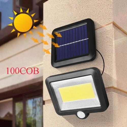 100LED COB Solar Powered Light Street Spotlight Solar Outdoor Lamp Garden Security Night Wall Split Light Solar Lighting