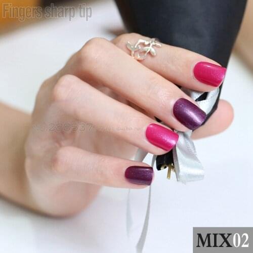 48pcs new product hot sales candy short paragraph round square head fake nails comfortable false nails DIY mix and match MIX02