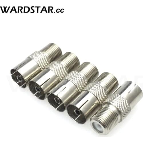 5pcs/lot F Female Plug to PAL Female Jack Straight RF Coaxial Adapter F-type Connector TV Oaxial Aerial Cables