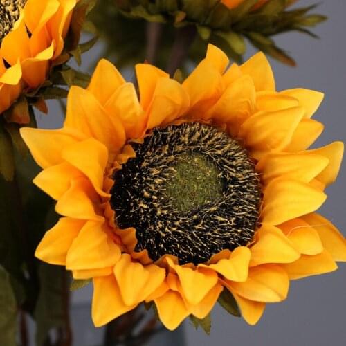 5pcs Single Sunflower Artificial Flower Silk Flower Home Decoration Wedding Bouquet Party Fake Flower Fallow Wall Accessories