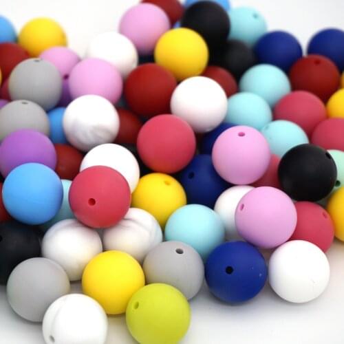 Sutoyuen 50pcs Silicone Beads baby teething 50pc teether beads 19mm Food Grade Nursing Chewing Round Silicone Beads teether