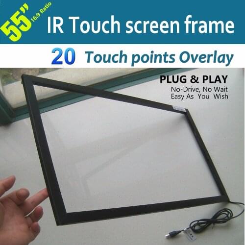 Free Shipping 55" IR Multi Touch Screen Panel with 20 touch points Without Glass For Trade Show, Interactive Table