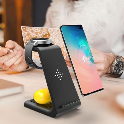 QI 3 In 1 Wireless Charger For Iphone 11/XS/X/Airpods Pro/Iwatch 5/4 Fast Charge Wireless Charge Stand For Samsung S10/Bud/Watch