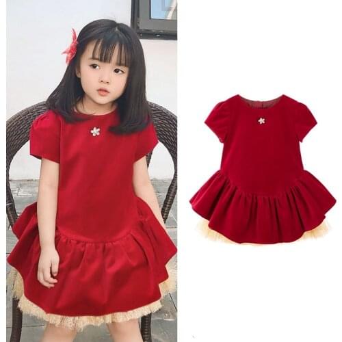 Girls Shiny New Year Party Season Gold Bright Yarn Mesh Umbrella Princess Dress Girls Clothes 2 To 14 Year