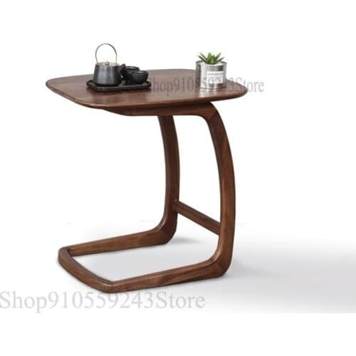 All Solid Wood Side Table Black Walnut Small Coffee Table Modern Minimalist Sofa Side Table Nordic Small Apartment Seating Corne