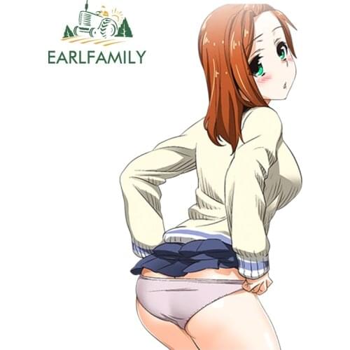 EARLFAMILY 13cm Anime Girl Racing PARK Aju Vinyl Decals Car Rally Sticker 3D Car Decal Waterproof Hood Protective Film