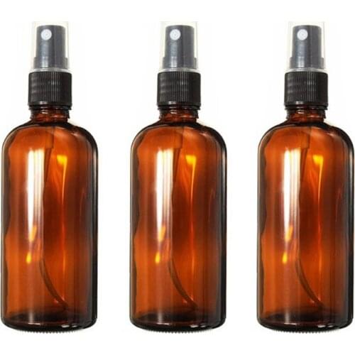 100ml Amber Glass Spray Bottles Perfume Dispenser with Fine Mist Sprayer & Dust Cap for Essential Oils Aromatherapy