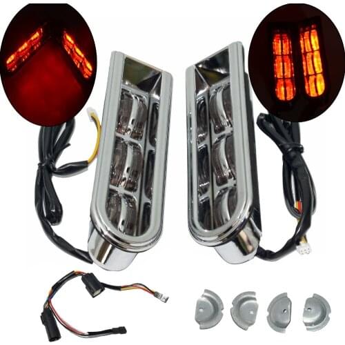 Chrome Motorcycle Accent Saddlebag Filler Support LED Insert Light For Touring Electra Glide CVO 2014 2015 2016 2017 2018