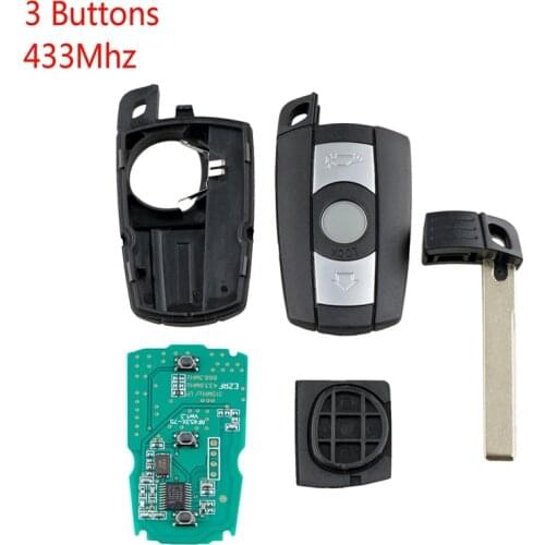 Car Smart Remote Key 3 Buttons Fit For Bmw 3/5 Series X5 X6 Cas2 Cas3 43hz