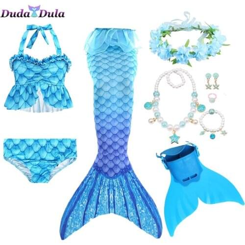 Girls Mermaid Tails Swimming Dresses Cosplay Costume Beach Clothes Little Children Mermaid Swimsuit for Kids Swimmable Costumes