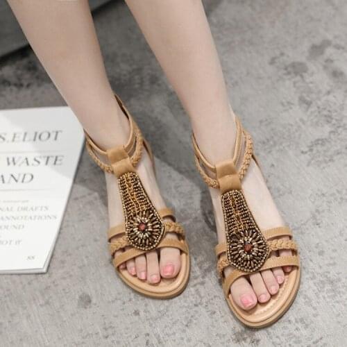 Big Size summer flat sandals ladies women shoes woman Baitie retro beach sandals