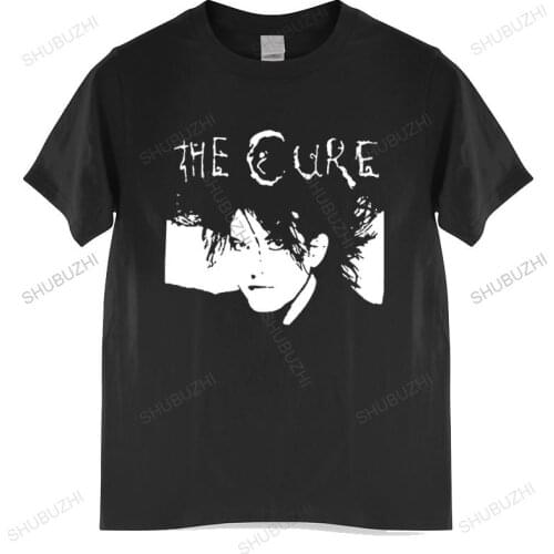 Fashion brand t shirt mens 1986 Cure Robert Smith Black T Shirt Medium cotton tshirt unisex t-shirt teenagers cool tops