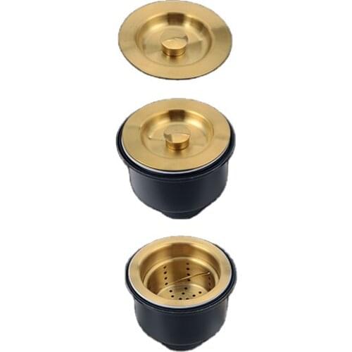 Brushed Gold Kitchen Drains Stainless Steel Kitchen Accessories Set for Gold Kitchen Sinks