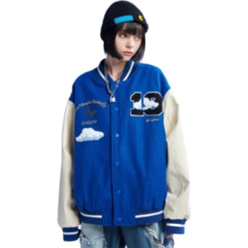 2021 Spring and Autumn New Fashion Ladies Baseball Uniforms Printed Wool Jacket Womens Tops