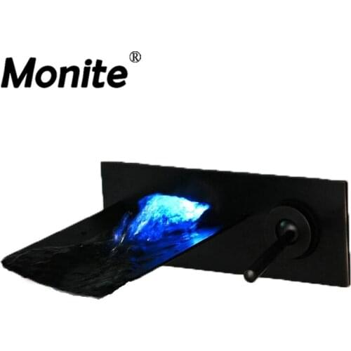 NEW Brass Waterfall Basin Tap High Quality Wall Mounted Bathroom Faucet Mixer torneira banheiro Hot and Cold Water Tap Mixers