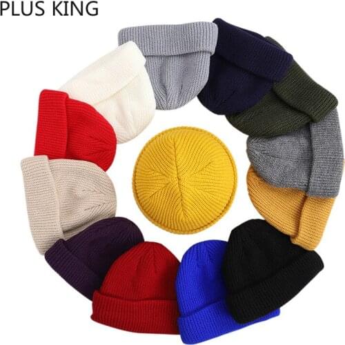 Wholesale 10pcs/lot Winter Autumn Hat Pure Colors Landlord Style Hip Hop Knitted Cap Ski for Men Women