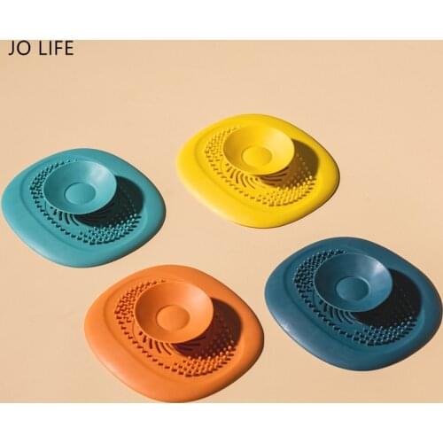 JO LIFE Bathroom Washbasin Water Stopper Plug Hair Catcher Silicone Sink Drain Strainer Shower Bathtub Floor Drain Filter Cover