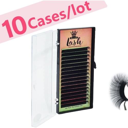 MASSCAKU Eyelashes Maquiagem Lashes Individual Eyelash 10 cases/lot Natural Cilios High quality Make up Magnetic Eyelashes