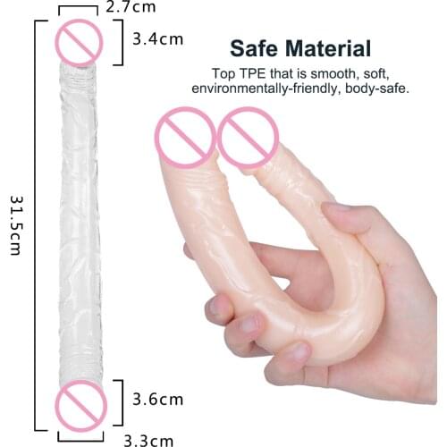 Sex U Shape Double Big Realistic Dildo Vagina Anal Women Gay Lesbian Double Ended Dong Penis Artificial Penis Sex Toys