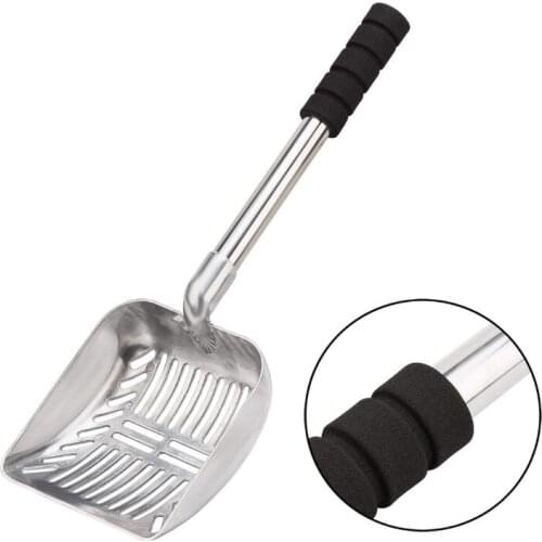 Detachable Metal Cat Litter Scoop Deep Shovel Foam Padded Long Handle Sifter