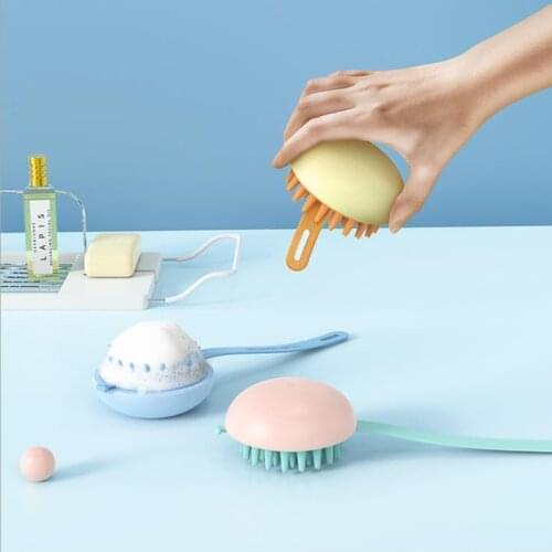 Silicone Head Body Shampoo Scalp Massage Brush Hair Washing Clean Comb Shower Bath Spa Handheld Health Care Tools