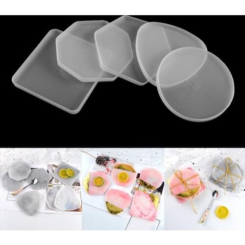 Lrregular Coaster Resin Silicone Mold Casting Molds for Making Wine Glass Coffee Coaster Tray for DIY Crafts Jewelry Tools