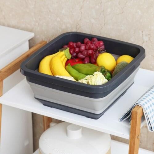Collapsible Washbasin Folding Portable Basin Plastic Retractable Square Washing Tub For Travel Outdoor Camping Kitchen Home