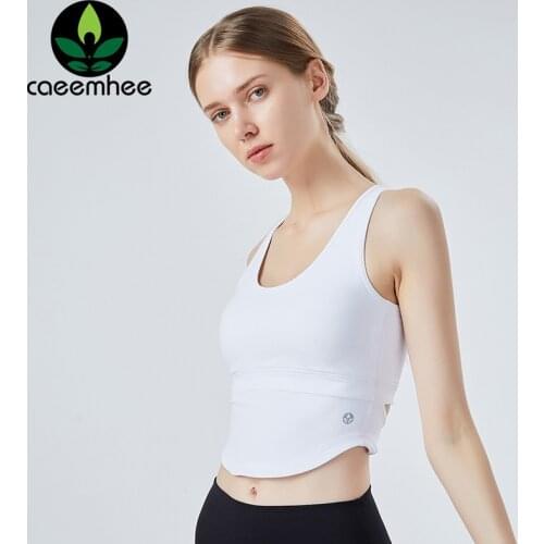 CAEEMHEE High Impact Sports Bra Women Padded Push Up Yoga Bra Slim Fit Gym Vest Hollow Out Running Workout Tank Tops Sport Wear