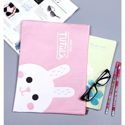 1pcs large size cute cartoon style A4 file bag file holder external oxford interior pu waterproof
