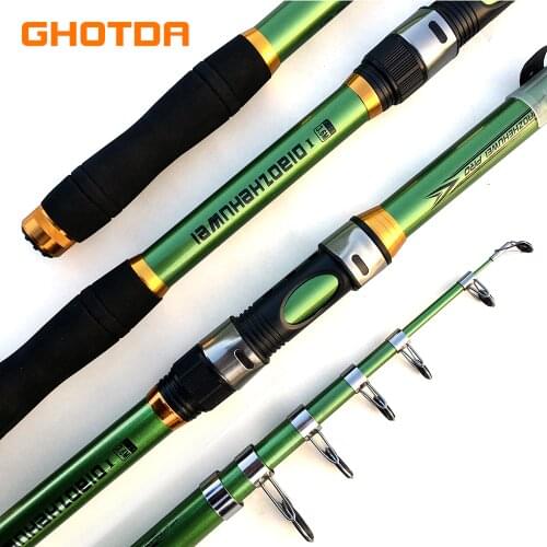 GHOTDA Fishing Rod 2.1M -3.6M Carp Fishing Rod Feeder Hard FRP Carbon Fiber Telescopic Fishing Rod Fishing Pole