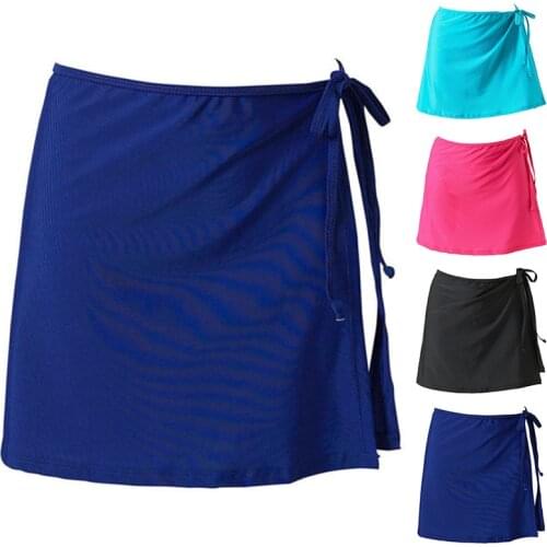 Women Fashion Beach Vacation Bikini Skirt Solid Color Lace-Up Mini Skirt Female Swim Bikini Bottom Hot Sale