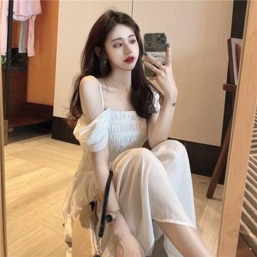 Waist temperament design feeling restoring ancient ways the sexy small dew shoulder strap ankle female summer dress