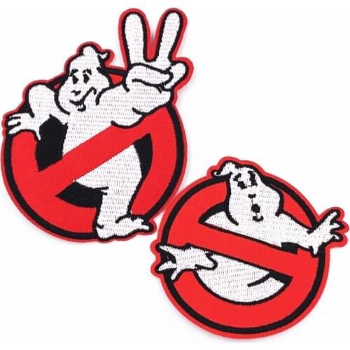 1Pcs Full Embroidered Iron on Ghostbusters Ghost Patches Patch for Clothing Clothes Diy Applique Handmade Cotton Badges