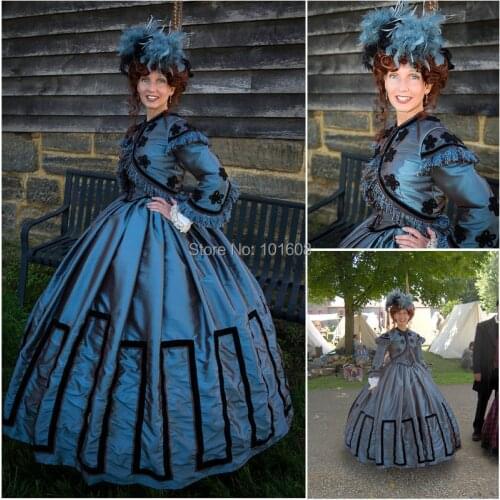 1860S Victorian Corset Gothic/Civil War Southern Belle Ball Gown Dress Halloween dresses CUSTOM MADE R-195