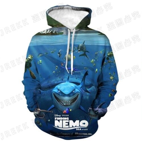 2021 Fashion Cartoon Anime 3D Print Hoodies Cool Sweatshirts Men Women Children Fashion Pullover Boy Girl Kids Finding Nemo Coat