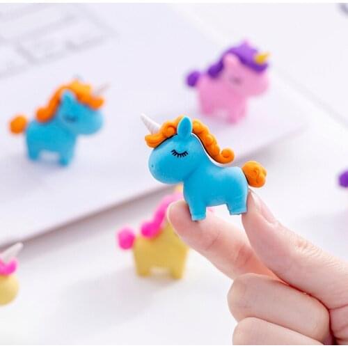 6 PCs Chubby Unicorn Creative Eraser Eraser Cartoon Eraser Wholesale