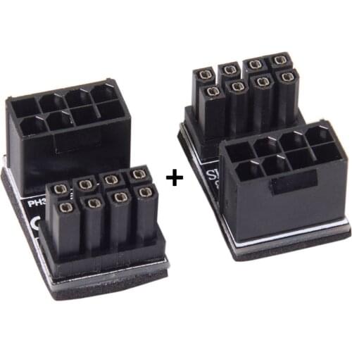 CYDZ ATX 8Pin Female to 8pin Male 180 Degree AngledPower Adapter for Desktops Graphics Card