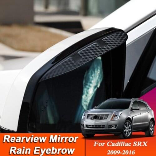Car-styling For Cadillac SRX 2009-2016 Carbon Fiber Rearview Mirror Eyebrow Rain Shield Anti-rain Cover External Auto Sticker
