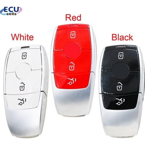 3 Button Smart Remote Key Case shell for Mercedes C200L E300L S320 GLC 3 color for choose (Red, Black, White ) With Logo