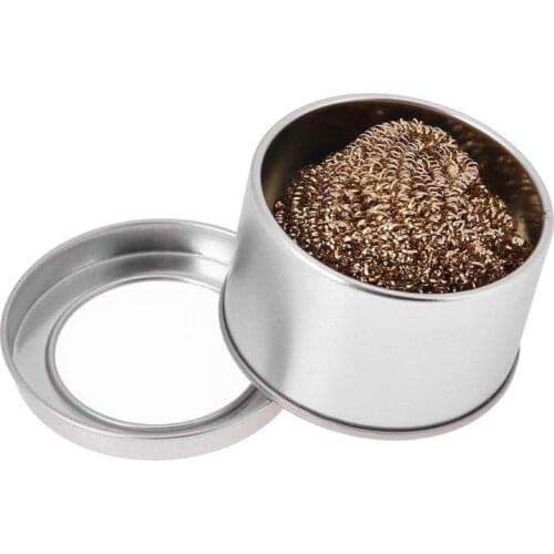 Cleaning Ball Desoldering Soldering Iron Mesh Filter Cleaning Nozzle Tip Copper Wire Cleaner Ball Metal Dross Box Clean Ball