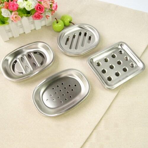 Double layer Stainless Steel Soap Dishes Storage Soap Rack Plate Box Portable Bathroom Organizer Soap Dish Storage Box