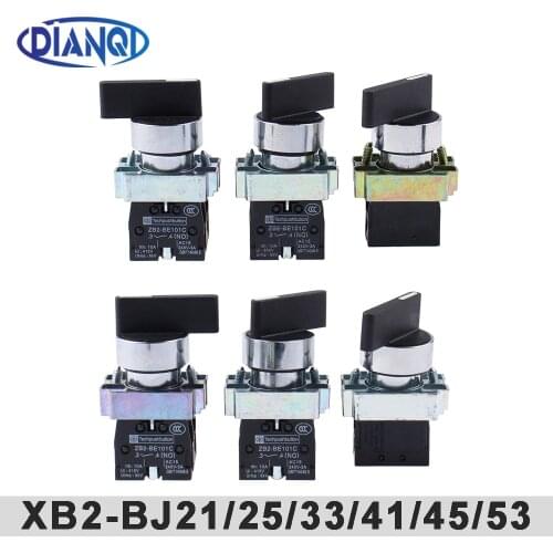 XB2-BJ21/25/33/41/45 BJ53 2/3 position 1NO/1NO1NC/2NO Latching Momentary selector push button switch self-locking self-Reset