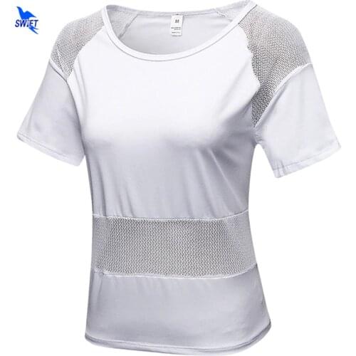 3 Colors Sexy Mesh Patchwork Breathable Yoga Shirts Women Quick Dry Fitness Sports T Shirt Gym Running Tops Female Sportswear