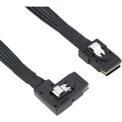 0.8M Internal Mini SAS 36-Pin 8087 To Left Right Bend 90 Degree SFF-8087 Cable Mini SAS Cable Hard Drive Cable Computer Wire