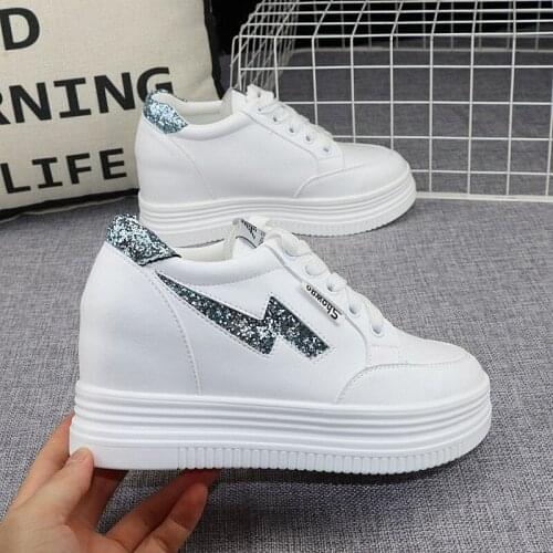 Women Shoes New Autumn Waterproof Wedges Woman Casual Shoes Platform Heels Female Leisure Women Bling Sneakers