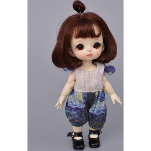 MUZIWIG 1/8 BJD Doll Wig Long Curly Bangs Hair BOBO Head High Temperature Doll Accessories For DIY BJD/SD Dolls Gift For Girl