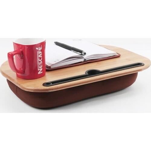 Lazy Bamboo Laptop Desk Notebook Table Stand with Slot For Bed Sofa Tray Breakfast Studying Table Large Size